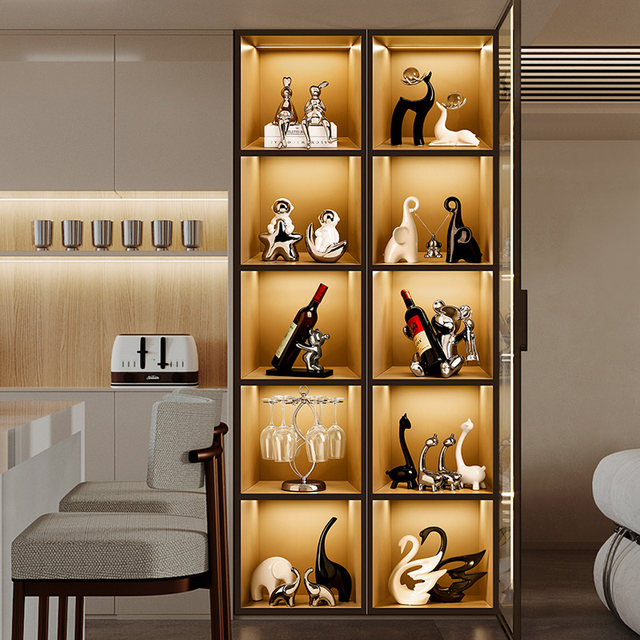 Living room glass display cabinet wine cabinet decorative ornaments ...