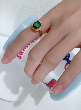 炫彩水晶开口宝石戒指