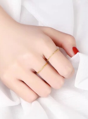 不掉色～钛钢锤纹满天星戒指女简约冷淡风小众ins指环时尚高级感