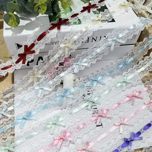 3.5厘米优质睫毛蕾丝穿丝带蝴蝶结花边服装娃衣装饰材料纱手工diy - 图2