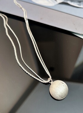 新款韩版几何拉丝方块字母项链