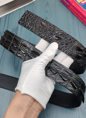 3.8立体龙骨无头皮带男士高档真皮头层牛皮奢侈品大牌H扣平替腰带
