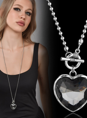 复古水晶女长款毛衣链百搭