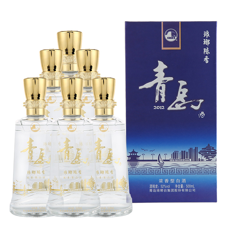 青岛特产酒 琅琊台52度琅琊陈香高度浓香型白酒整箱礼盒500ml*6瓶