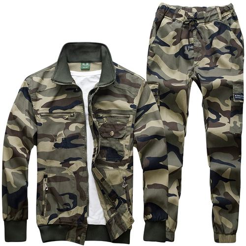 Хлопковый эластичный камуфляжный износостойкий осенний рабочий комбинезон подходит для мужчин и женщин