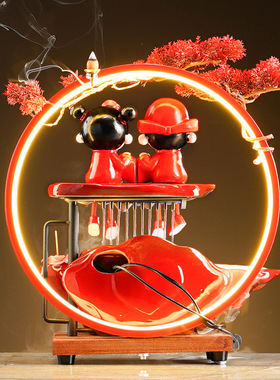 流水摆件结婚礼物新婚送新人一对