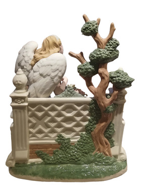 雅致西班牙手工彩绘弹琴桌面摆件