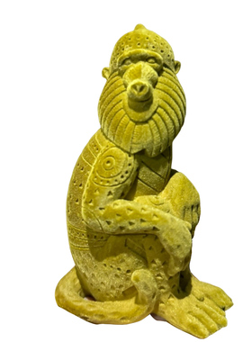 现代轻奢摆件客厅装饰品植绒猴子山魈玄关陈设树脂工艺品生日礼物