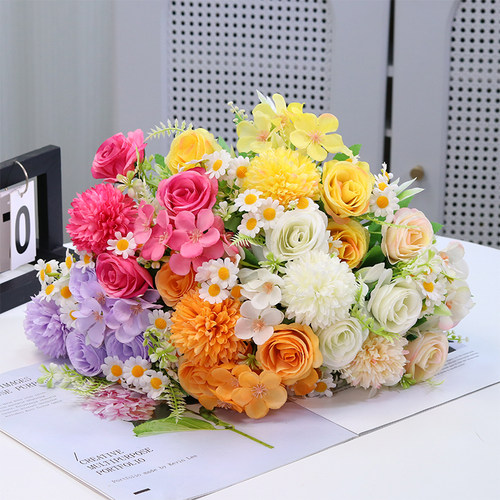 仿真花假花摆设客厅摆件餐桌干花手捧小花束绢花家居装饰塑料花艺 - 图2