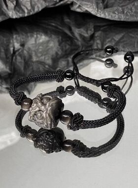 伸缩项链可配绳国风ins调节醒狮