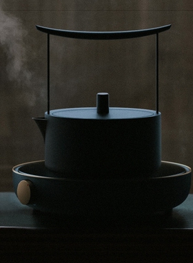 三界S6黑金电茶炉套装白色电陶炉