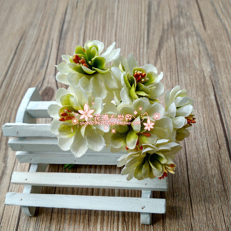 森系渐变糖盒配件DIY花环材料仿真花绢花拍照道具 苹果花 6朵/束,淘宝优惠券,粉丝福利购,淘宝优惠卷