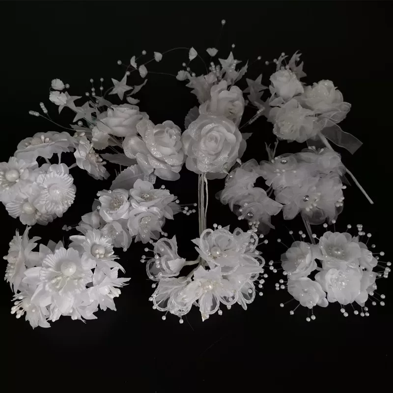 Хуахаи Большой Мир DIY искусственные цветы из шелка белые свадебные фальшивые цветы роза пион с бусиной цветок полный звезды звезды роза