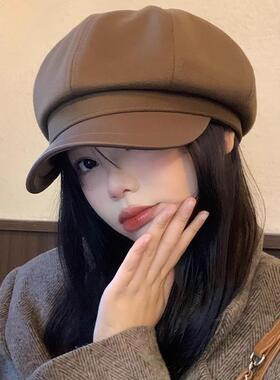 英伦风贝雷帽秋冬八角子女帽子