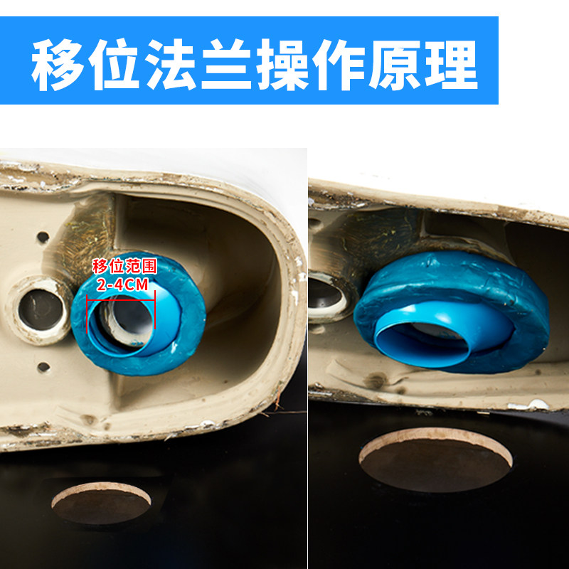 智能马桶法兰移位器防臭坐便器坑位密封圈不挖地偏心法兰圈错位器