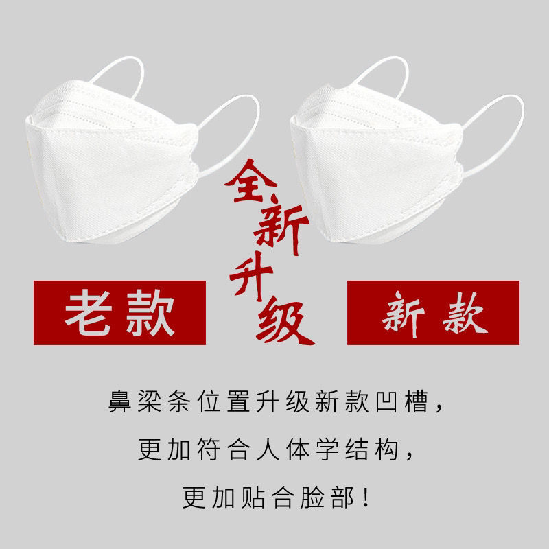 KF94口罩韩国一次性成人3D立体鱼嘴型防护男女神薄款透气时尚防尘 - 图1