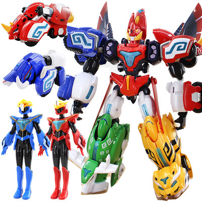 神兽金刚5之超能晶甲超变新甲星甲王机器人6合体战神正版变形玩具 虎窝淘