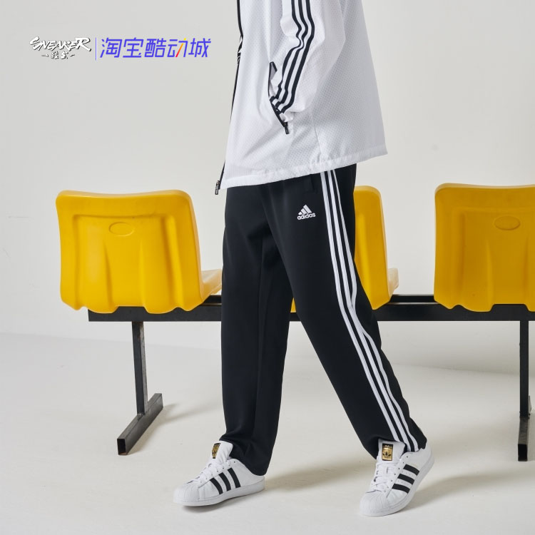 Adidas阿迪达斯2023新款男女三条杠运动裤直筒裤休闲长裤潮TR30PR - 图0