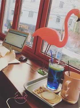 网红店火烈鸟桌面摆件家居装饰