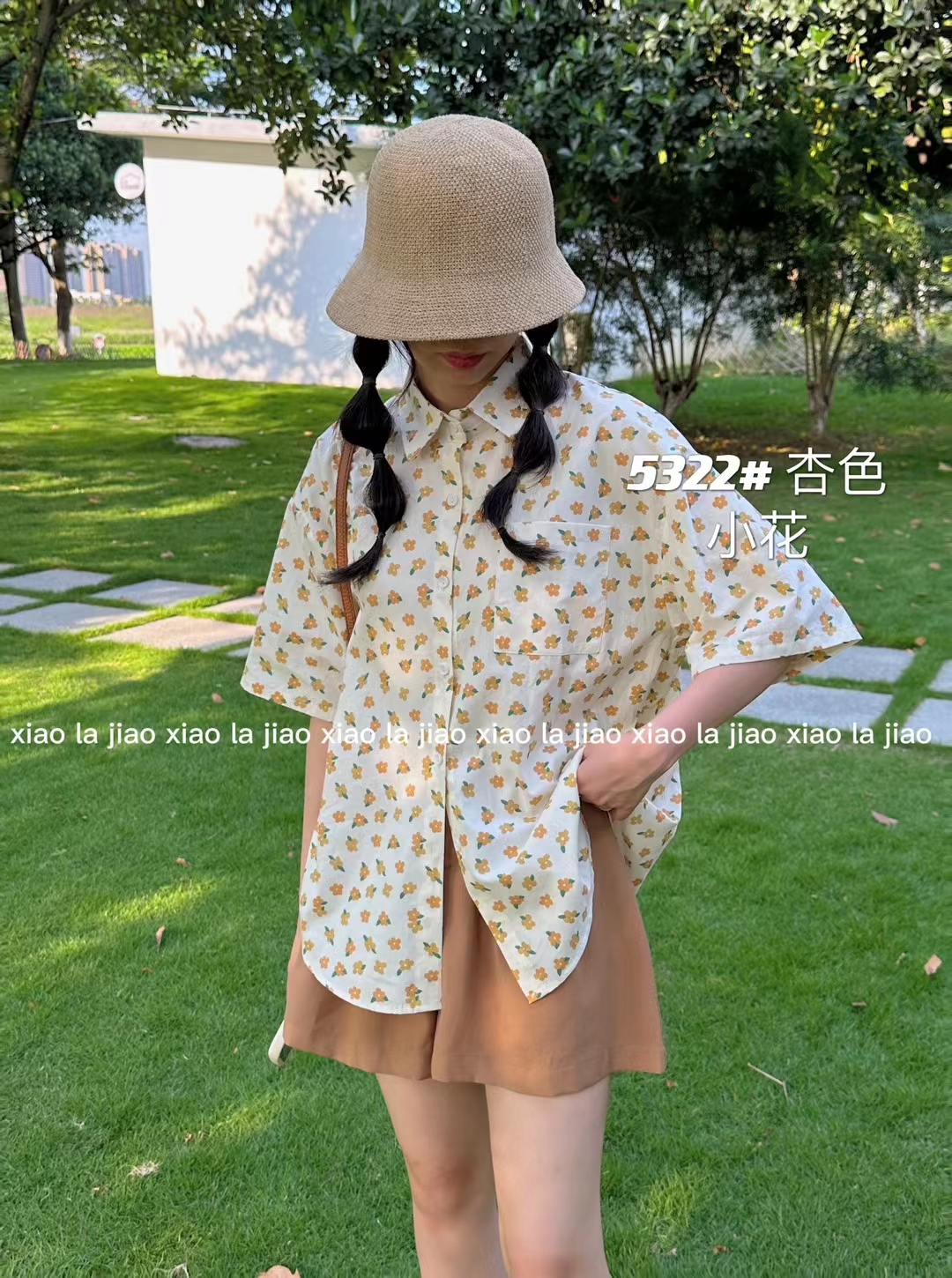 卡通印花日系短袖衬衫少女夏装初高中学生设计感小众小件薄款衬衣