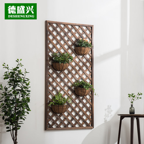 小院篱笆墙防腐木栅栏网格爬藤花架户外庭院花园围栏阳台植物装饰 - 图2