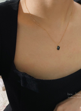 keai*你的名字黑玛瑙14k包金金