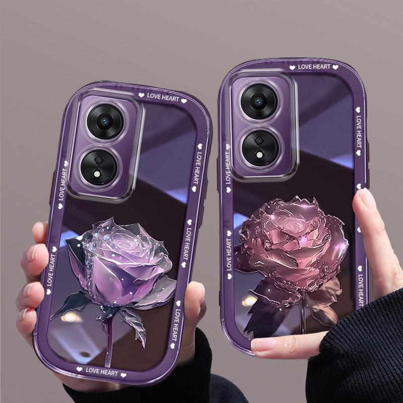 适用于OPPOA1Pro新款手机壳轻奢晶莹紫玫瑰OPPOPHQ110网红半透明硅胶保护套镜头全包防摔软壳 - 图1