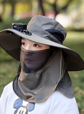 太阳能两用充电风扇帽男女同款