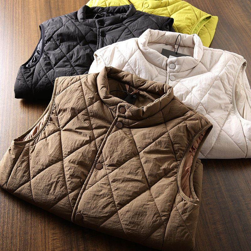 复古绗缝！防风保暖！秋冬男女纯色时尚立领休闲棉马甲背心外套潮,淘宝优惠券,粉丝福利购,淘宝优惠卷