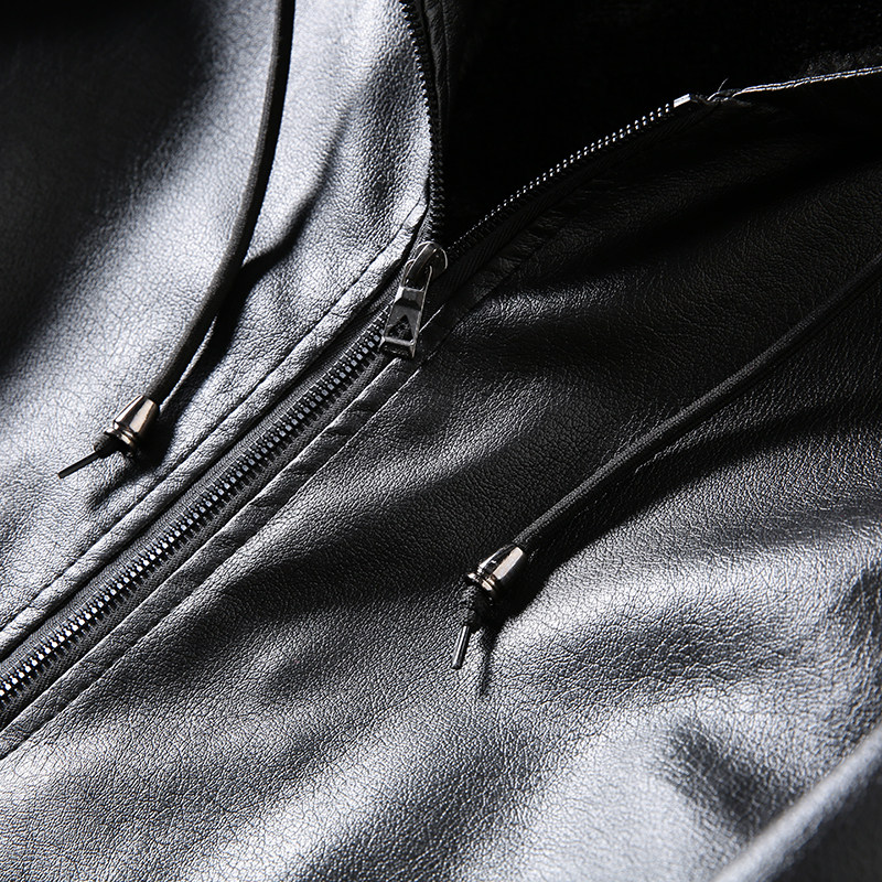 超细腻不倒绒！厚实保暖！秋冬男士连帽加绒加厚机车仿皮皮衣夹克,淘宝优惠券,粉丝福利购,淘宝优惠卷