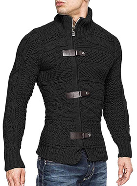 2025 men's fashionable urban slim fit knitted sweater