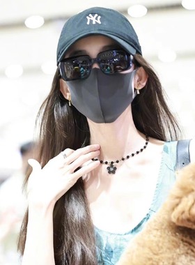 古力娜扎同款黑色串珠项链