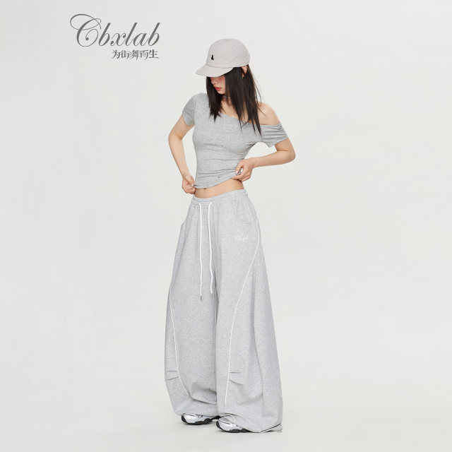 CBXLAB hip-hop trendy brandy curved line drape hip-hop high street trousers jazz hot girl dancing casual pants trendy