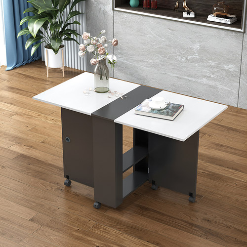 超薄折叠餐桌家用小户型可移动折叠伸缩长方形多功能吃饭桌小4人 - 图2