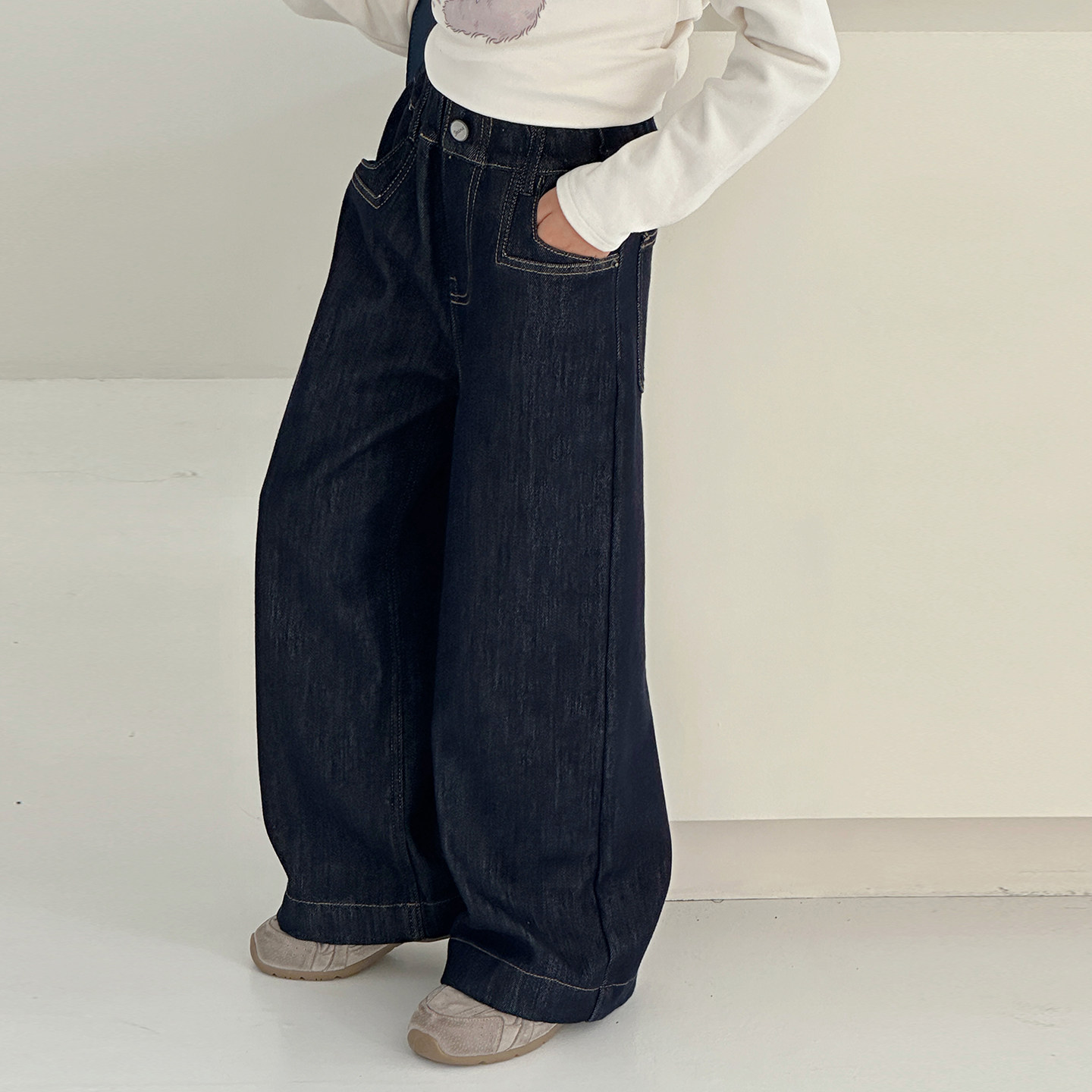 女童裤子2025新款好看女孩儿童大童秋冬加厚加绒阔腿裤加绒牛仔裤,淘宝优惠券,粉丝福利购,淘宝优惠卷