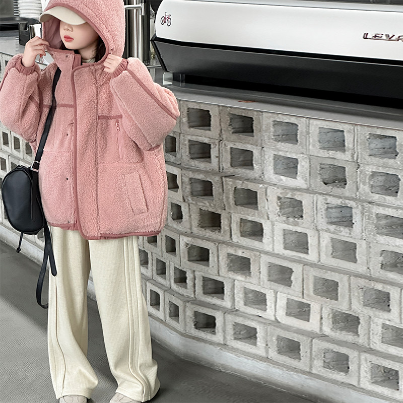 女童外套秋冬款2025新款儿童冬装羊羔绒上衣女大童夹棉加厚毛毛衣,淘宝优惠券,粉丝福利购,淘宝优惠卷