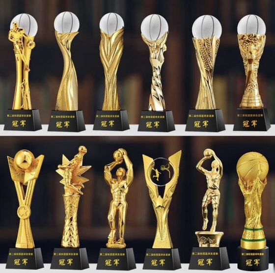 Basketball trophy custom crystal engraving MVP campus event sports competition championship award souvenir medal