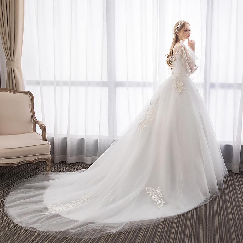 帕索娅旗舰店孕妇婚纱礼服夏季新款高腰遮孕肚大码显瘦胖mm新娘结婚拖尾女2