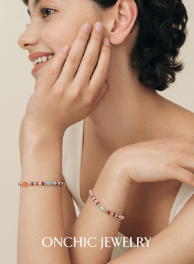 明星同款onchic天然玛瑙斑斓项链