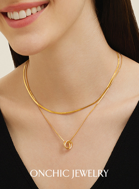 onchic原创设计蛇骨链女叠戴百搭