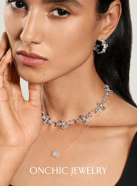 Onchic浮梦花影项链锁骨链女高级