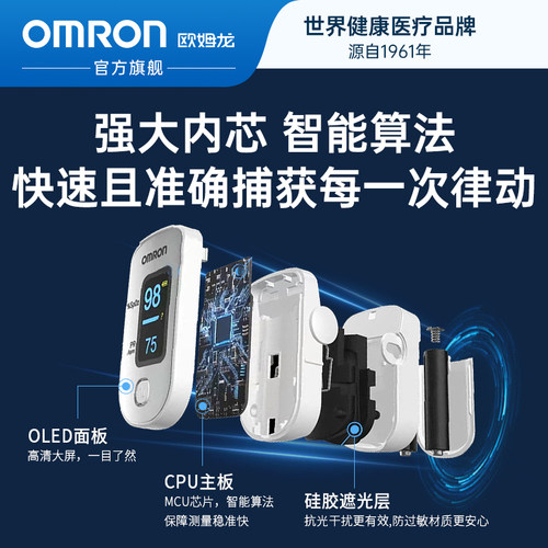 欧姆龙血氧仪HPO-100指夹式血氧饱和度检测家用脉搏检测仪监测 - 图1