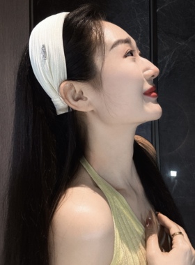 轻熟感min白色风琴褶皱宽边发箍
