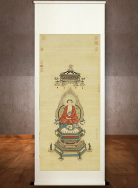 清人绘 释迦摩尼佛祖像教真迹精准复制可选装裱挂画