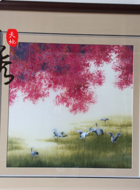 风景仙鹤书房餐厅装饰挂画油画