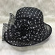 British style polka dot hat summer fashion curled edge