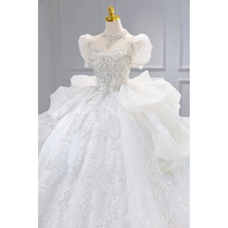 Wedding dress 2023 new brides at large princess little sub-style retro palace windy main yarn rework trailing winters