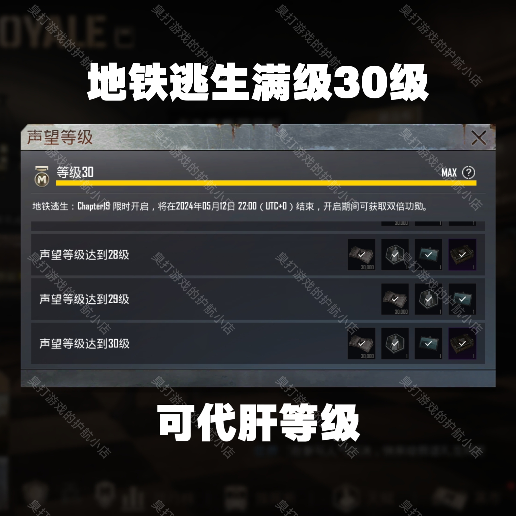 pubgpubg地铁逃生满天赋满等级成品号