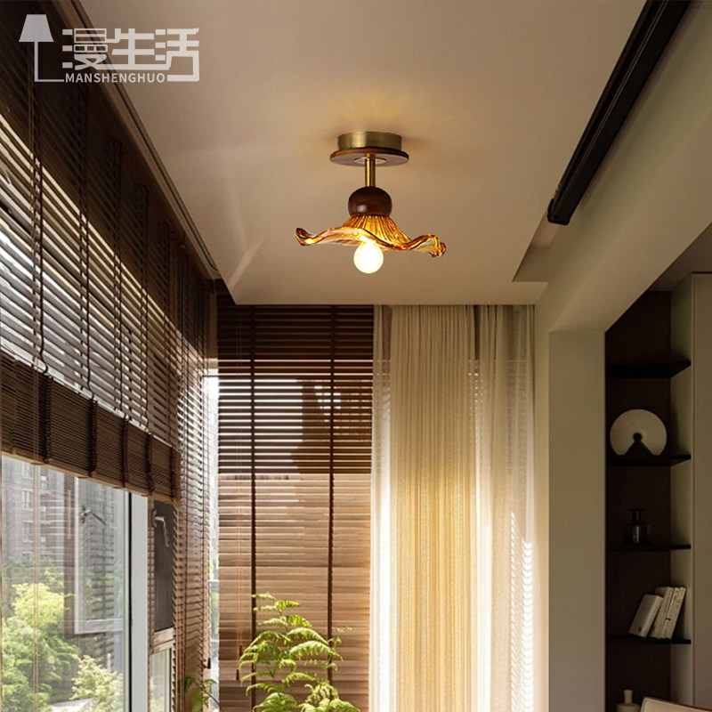 走廊过道灯中古美式复古玄关入户吸顶灯美拉德设计师款阳台灯具,淘宝优惠券,粉丝福利购,淘宝优惠卷