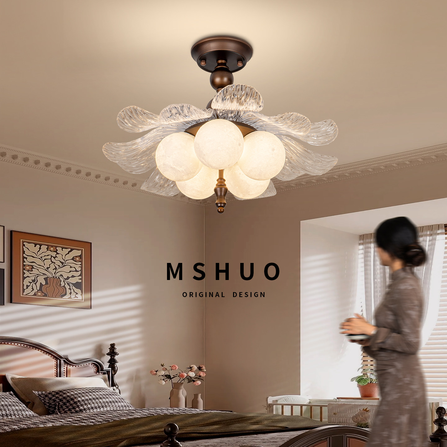 卧室吸顶灯法式复古中古风主卧书房灯具美式现代简约大气房间灯饰,淘宝优惠券,粉丝福利购,淘宝优惠卷